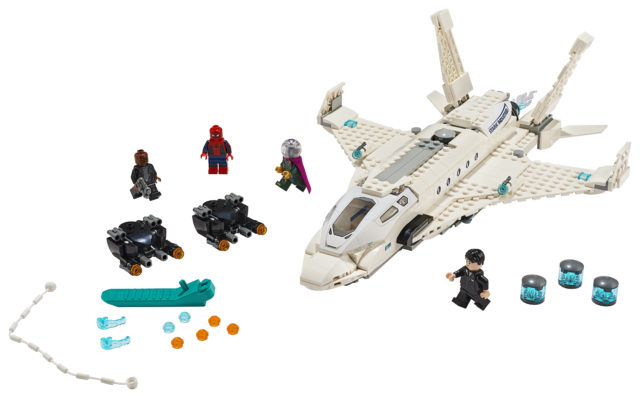 76130 LEGO Spider-Man Stark Jet and the Drone Attack Set Mysterio Nick Fury Happy Hogan Minifigures