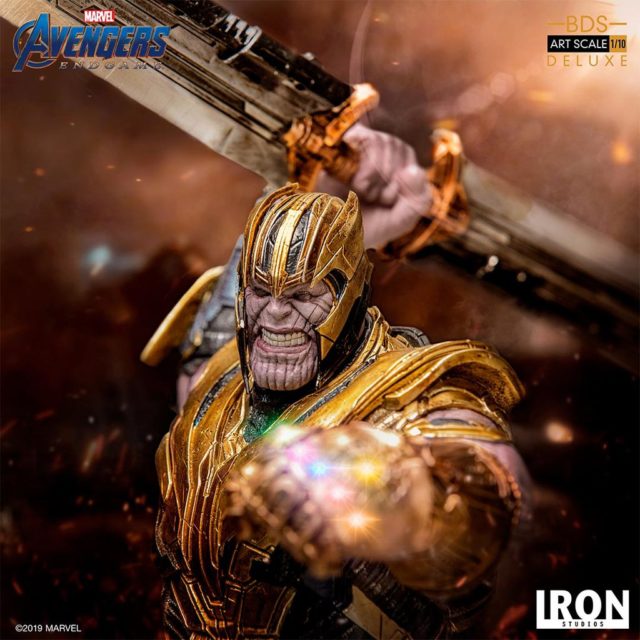 Avengers Endgame Iron Studios Thanos Deluxe Statue Close-Up