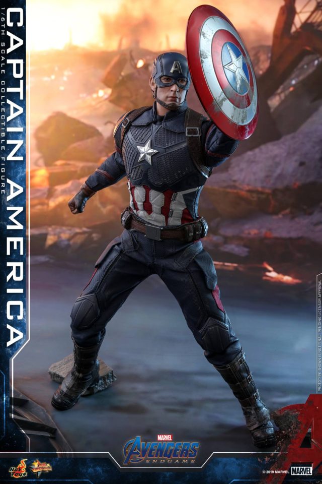 Hot Toys Avengers 4 Captain America Holding Up Shield