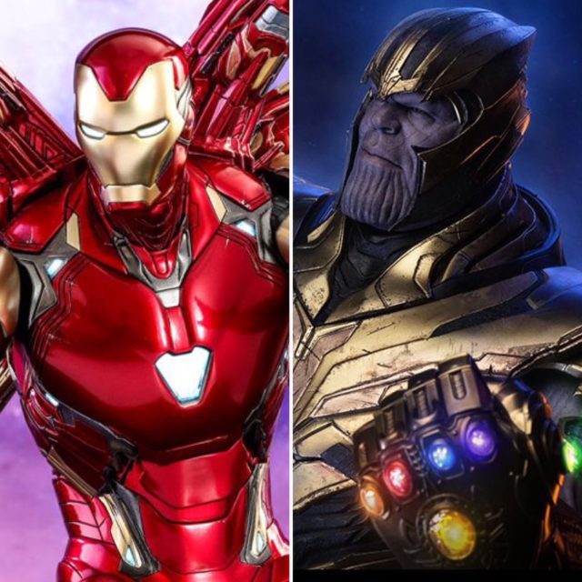Hot Toys Avengers Endgame Thanos and Iron Man Mark 85 Figures