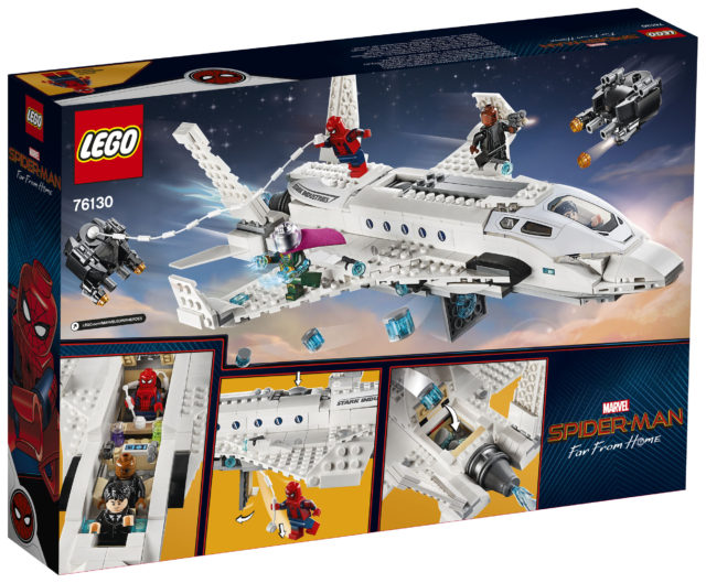 LEGO Spider-Man Far From Home Stark Jet and the Drone Attack Box Back