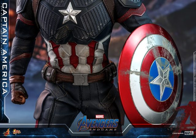 Weathered Shield with Avengers Endgame Captain America Hot Toys Sixth Scale Figure