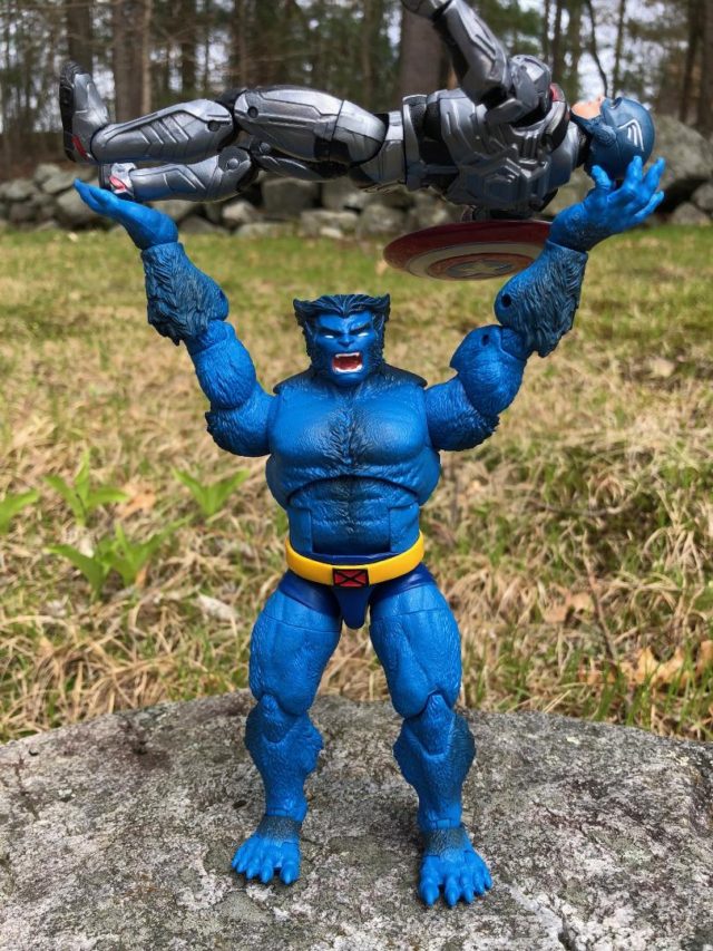 X-Men Marvel Legends Caliban Series Beast Throwing Captain America