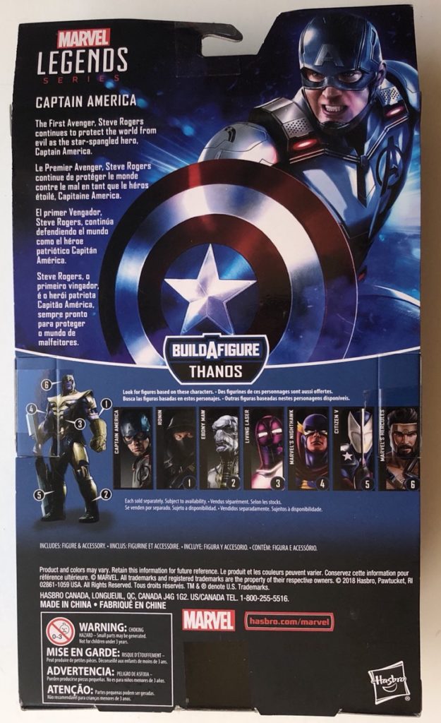 Box Back Avengers Legends Endgame Captain America