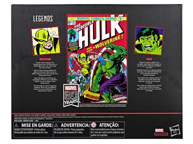 Box Back Marvel Legends 80th Anniversary Hulk and Wolverine Box Set