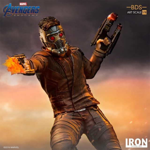 Close-Up of Star-Lord Iron Studios Avengers Endgame Statue