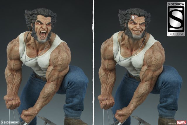 Comparison of Sideshow Exclusive Logan Head and Regular Head