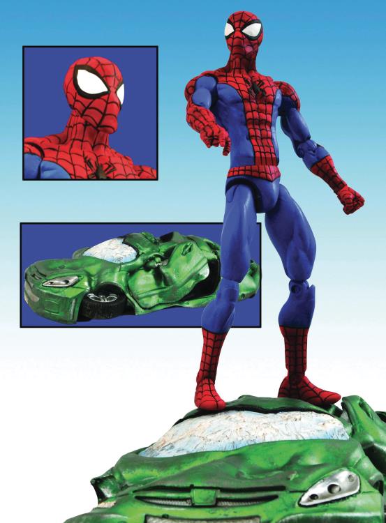 Marvel Select Spider-Man Figure with Crushed Car