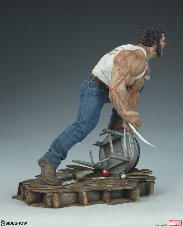 Side View of Premium Format Logan Wolverine Statue Sideshow 2019