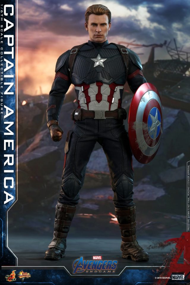 Unmasked Captain America Endgame Hot Toys Figure New Chris Evans Likeness