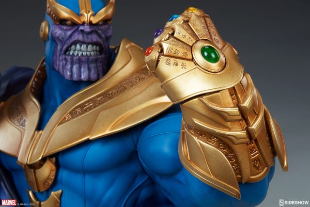 Close-Up of Sideshow Infinity Gauntlet from Thanos Bust