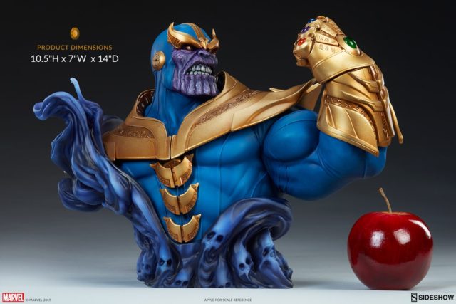 Sideshow Thanos Bust Scale Photo with Apple Size