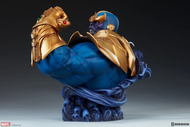 Sideshow Thanos Bust Side View with Infinity Gauntlet