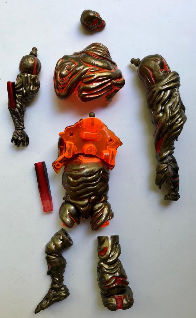 Unassembled Pieces of Spider-Man Legends Molten Man Figure