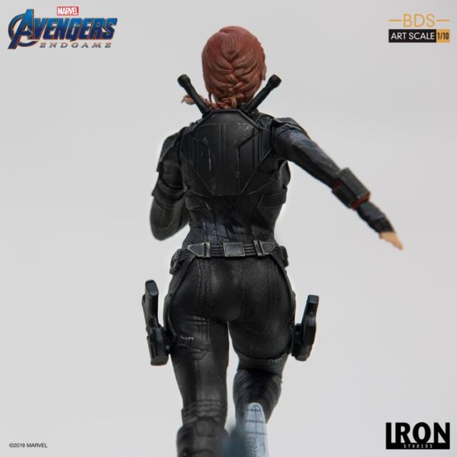 Back of Black Widow on Vorath Iron Studios Endgame Statue