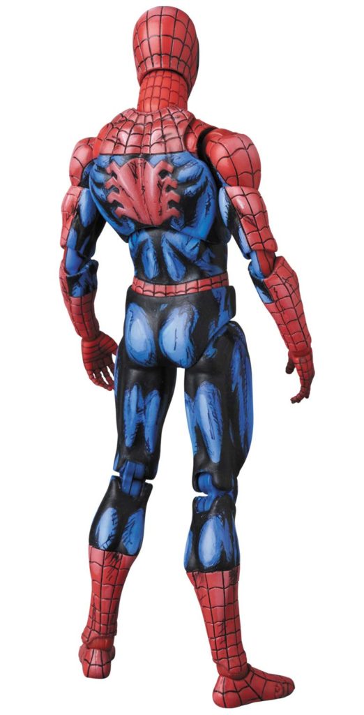 Back of Medicom Spider-Man MAFEX Comic Painted Cel Shaded Figure