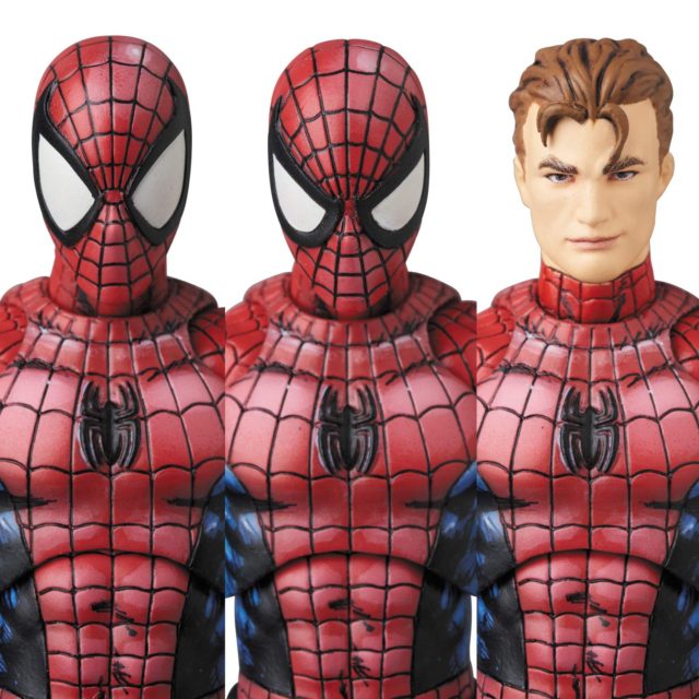 Comic Paint Spider-Man MAFEX Figure Unmasked Head Peter Parker