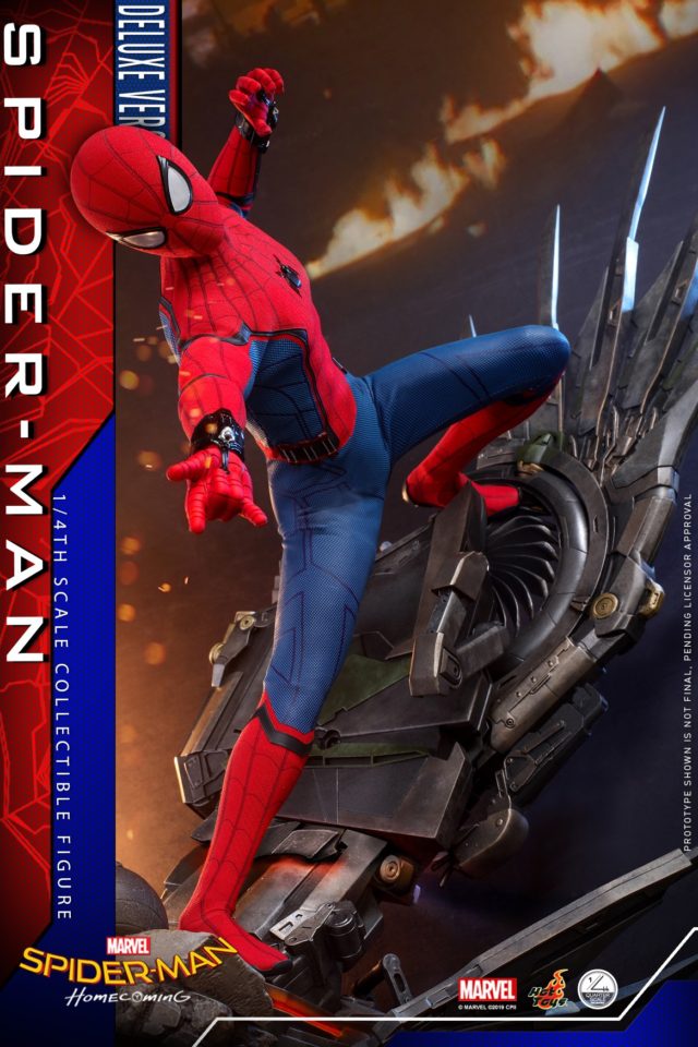 Deluxe Hot Toys Spider-Man Quarter Scale Figure on Vulture Wing Base