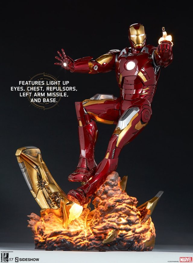 Light Up Features on Iron Man Mark VII Statue Sideshow Collectibles