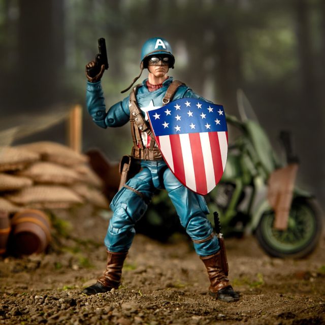 Marvel Legends World War II Captain America Holding Retro Shield
