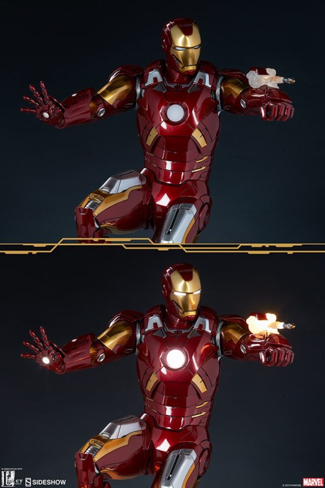 Sideshow Collectibles Mark VII Iron Man Maquette with Lights On and Off