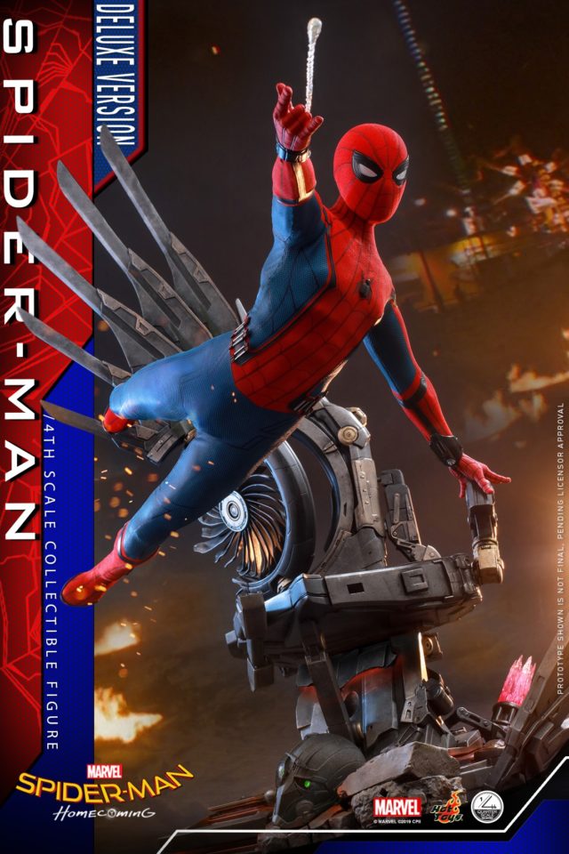 Spider-Man Deluxe Version Hot Toys Quarter Scale Figure Web Slinging
