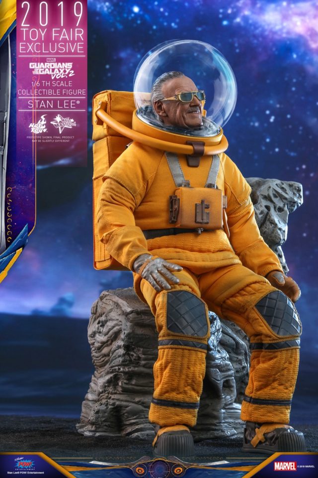 Stan Lee Hot Toys Figure on Stones Chair