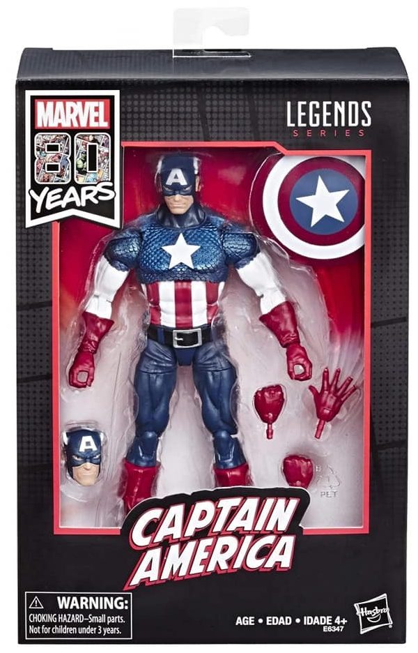 Walmart Exclusive Captain America 80 Years of Marvel Legends Figure Packaged