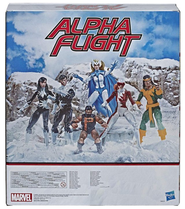 Amazon EXCLUSIVE Marvel Legends Alpha Flight 6-Pack Figures Set Box Back