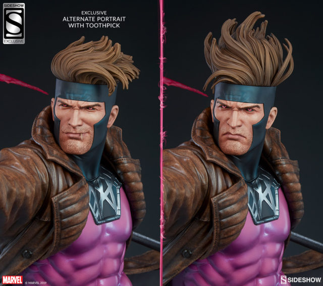 Sideshow Exclusive Gambit Statue Alternate Head with Toothpick