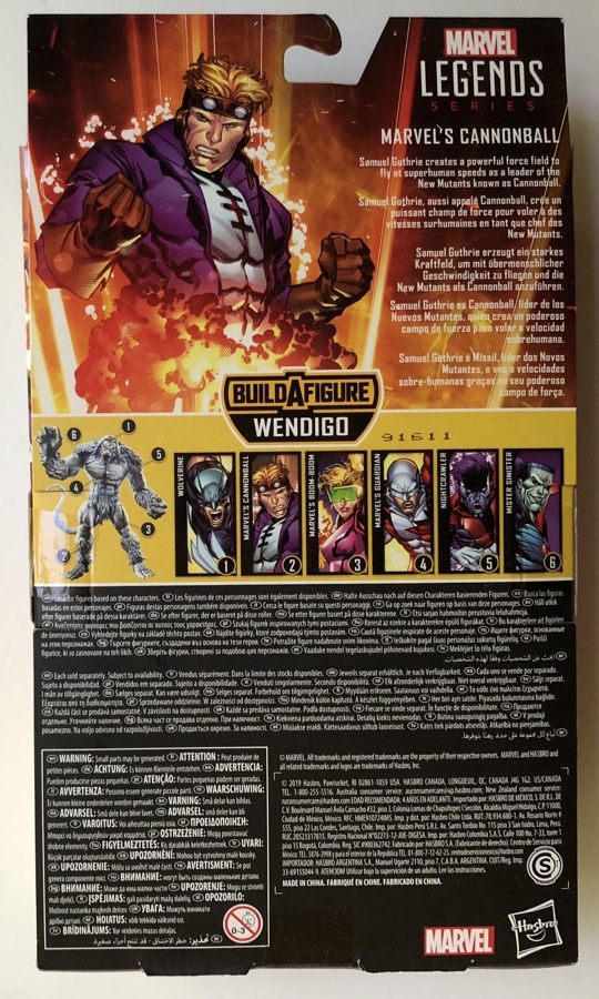 Box Back X-Force Marvel Legends Cannonball