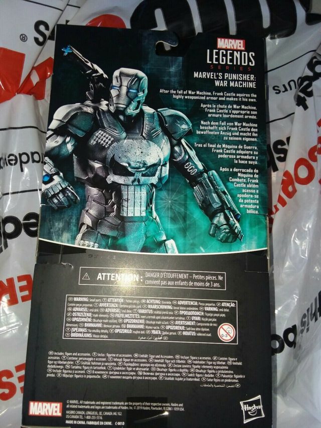 Box Back War Machine Punisher Marvel Legends Figure