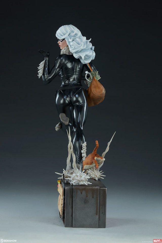 Side View of Sideshow Black Cat Mark Brooks Statue