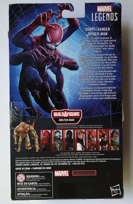 Box Back Spider-Doppelganger Marvel Legends Hasbro Figure