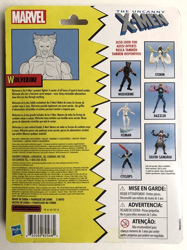 Cardback Marvel Legends 2019 Wolverine Vintage Figure