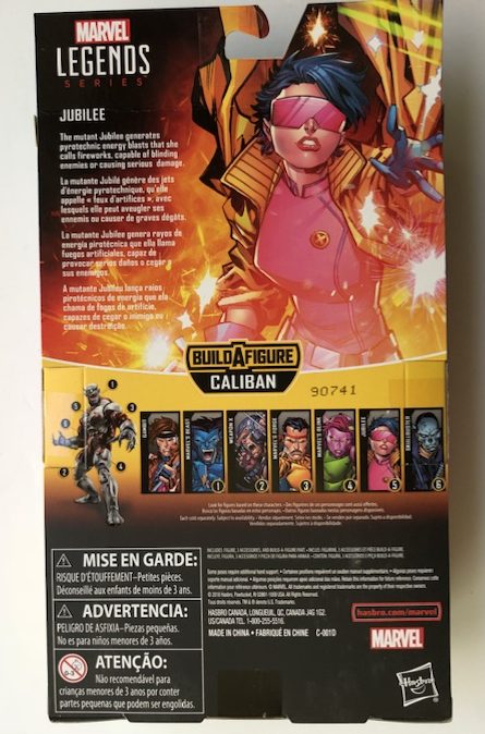 Box Back Hasbro X-Men Marvel Legends Jubilee