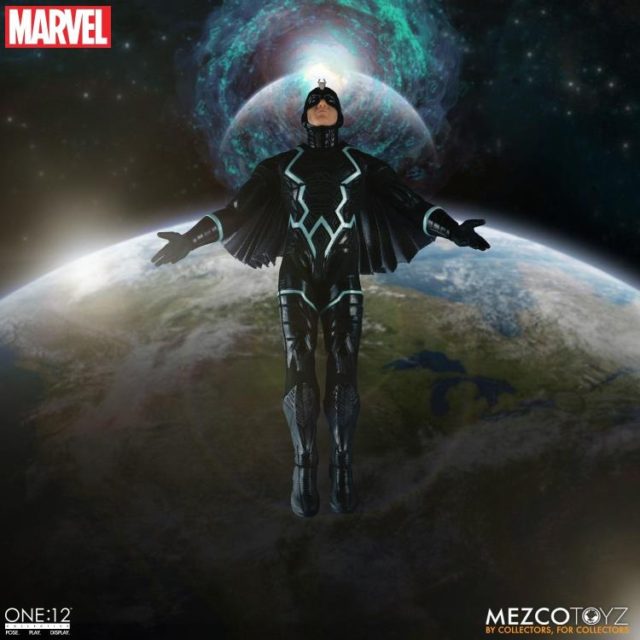 Mezco Black Bolt ONE 12 Collective Figure Flying