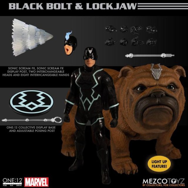 Mezco Inhumans ONE 12 Collective Black Bolt and Lockjaw Figures
