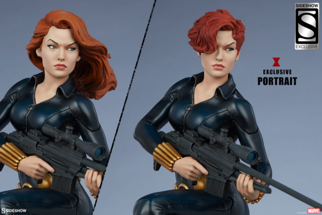 Sideshow Collectibles Exclusive Black Widow Statue Long Hair vs Short Hair