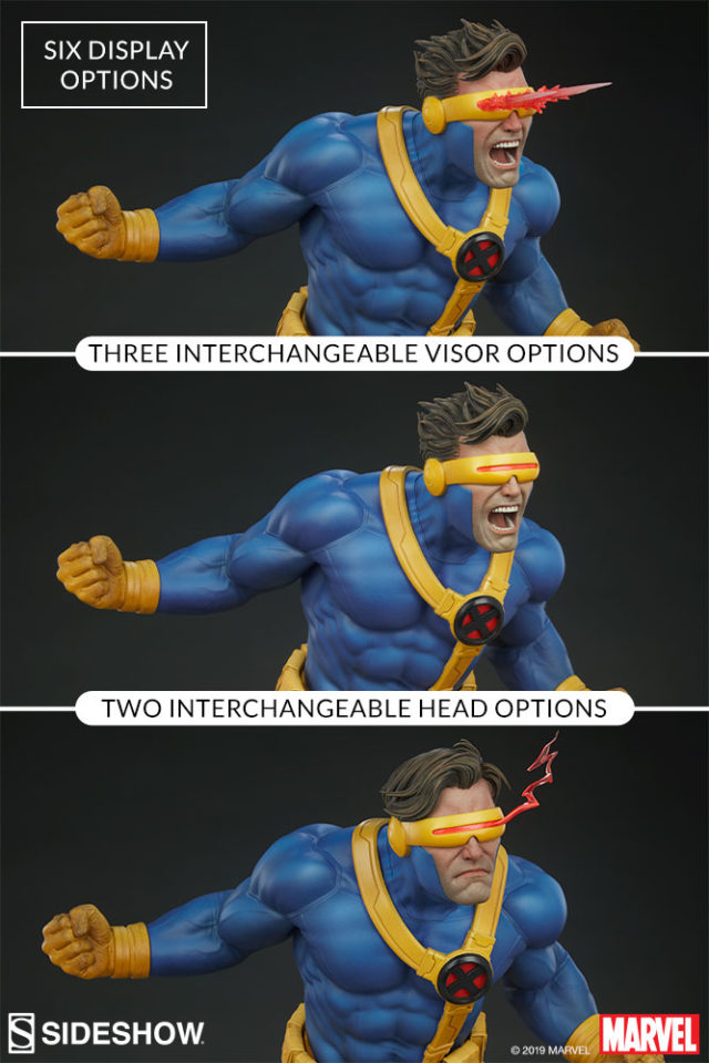 Sideshow Collectibles X-Men Cyclops Statue Interchangeable Heads and Visors