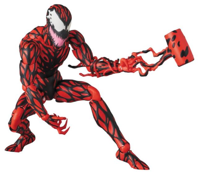 Carnage MAFEX Figure with Symbiote Tendil Hammer Mallet Hand