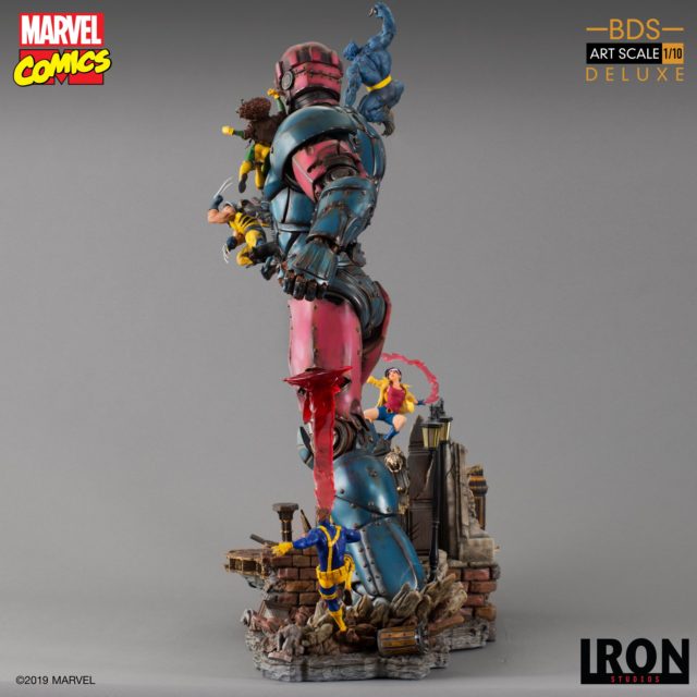 Rear View of Iron Studios Sentinel versus X-Men Diorama Statue 2020