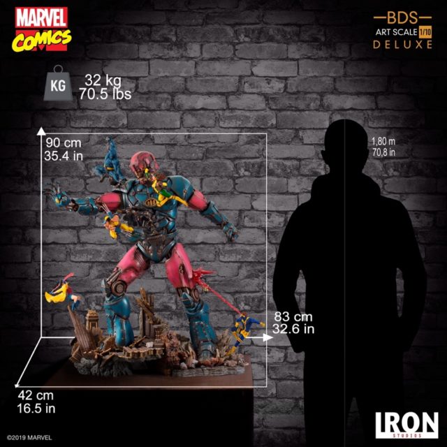 Scale Photo of 3 Foot Tall Sentinel Statue Iron Studios BDS