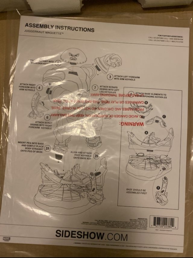 Assembly Instructions for Sideshow Collectibles Juggernaut Statue
