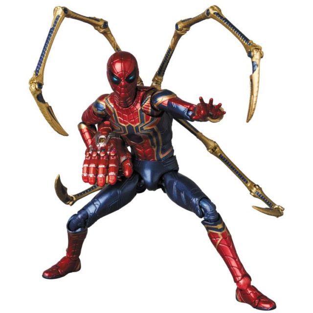 MAFEX Avengers Endgame Iron Spider Figure with Nano Infinity Gauntlet
