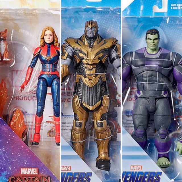 Disney Store Exclusive Marvel Select Thanos Hulk Captain Marvel Figures