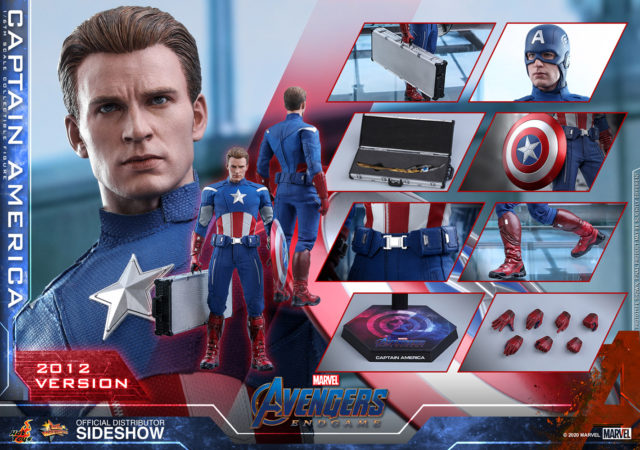  2012 Captain America Hot Toys MMS 563 Sixth Scale Figure and Accessories
