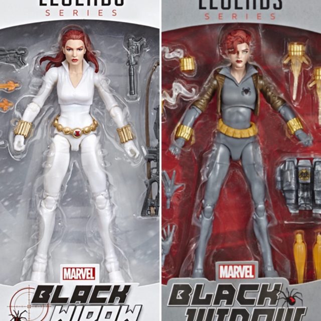 Marvel Legends Exclusive Black Widow Grey White Comic Book Figures