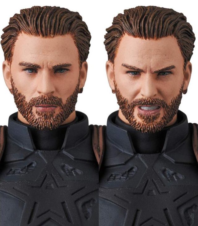 Close-Up of MAFEX Infinity War Captain America Head Sculpts