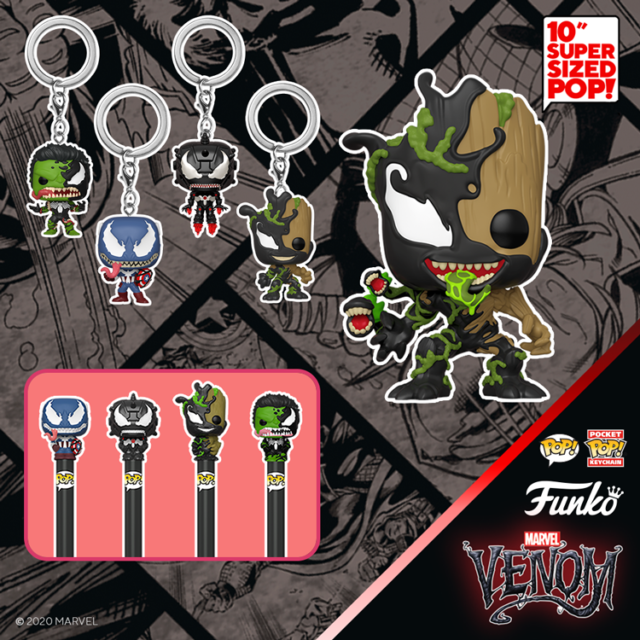 Funko POP Venomized Keychains and Super Sized Venom Groot